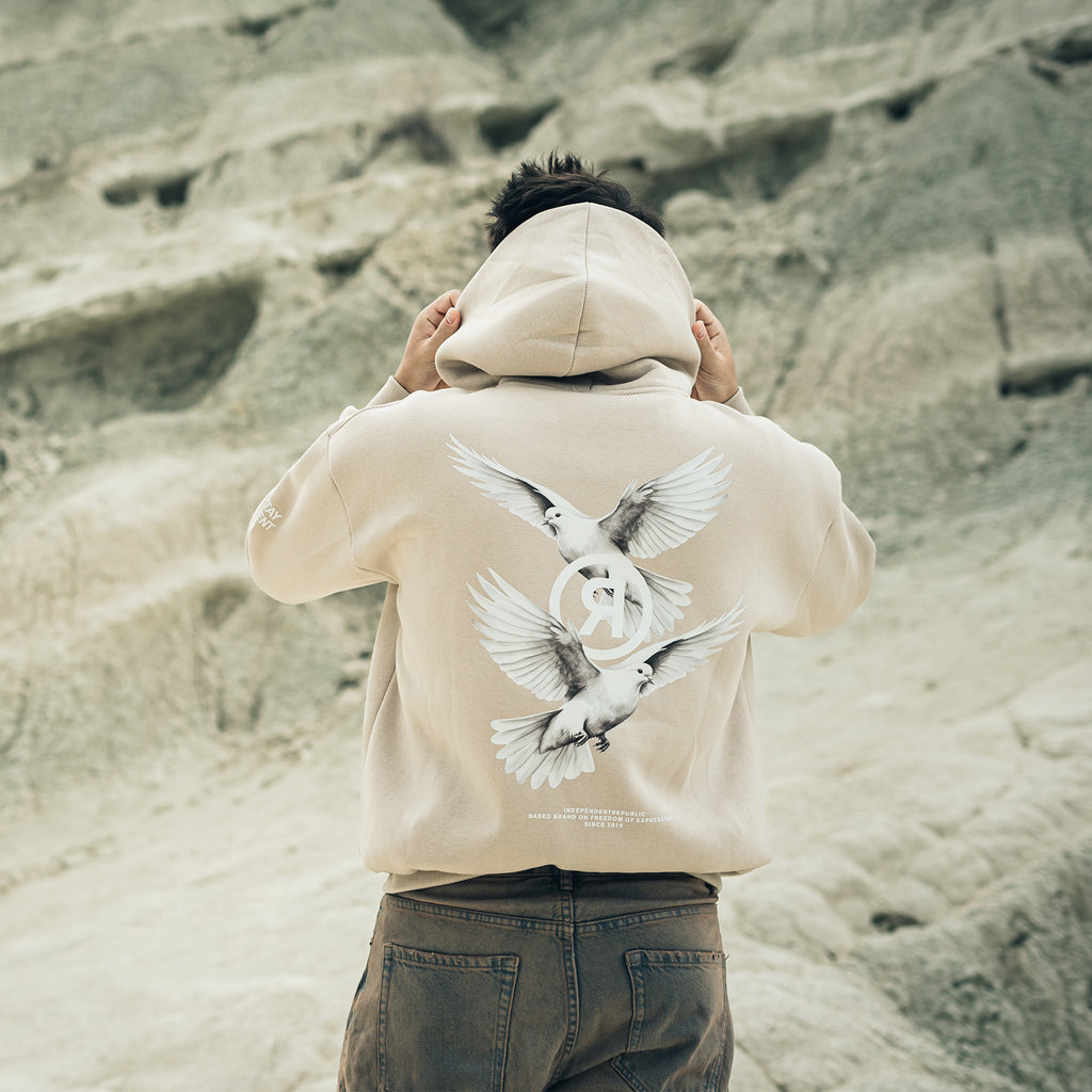 Freedom © beige hoodie - INDEPENDENTREPUBLIC®      