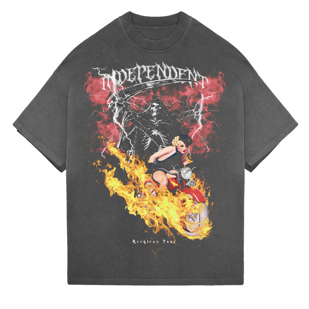 Reckless Rider© grey t-shirt - INDEPENDENTREPUBLIC®      