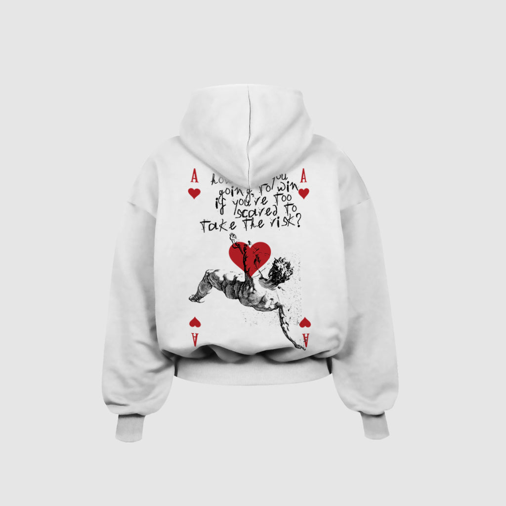 Risktaker © white hoodie - INDEPENDENTREPUBLIC®      